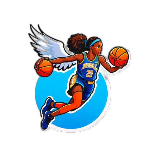 Isang Dinamikong Ilustrasyon ng Isang Manlalaro ng Basketbol