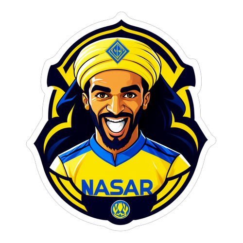 Sticker cho trận Al-Nassr đấu với Al Ettifaq với hình minh họa đầy phong cách và khẩu hiệu 'Chiến thắng để trở thành huyền thoại!'