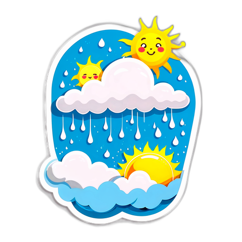Stiker Tema Cuaca Ceria