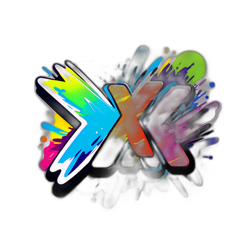 रंगीन ब्रश स्ट्रोक्स के साथ 'xcx' की कलात्मक प्रस्तुति