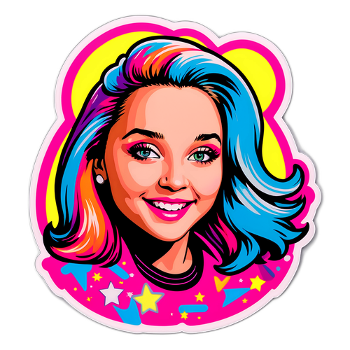 Nálepka Amanda Bynes v retro stylu 90. let