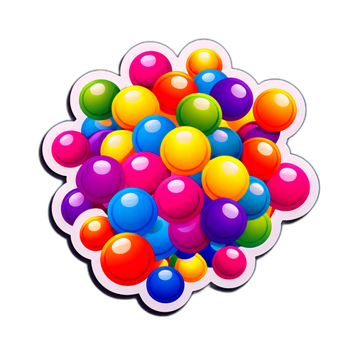 A Lotofácil com bolas numeradas flutuantes em um fundo colorido