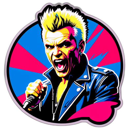 Stylischer Aufkleber von Billy Idol