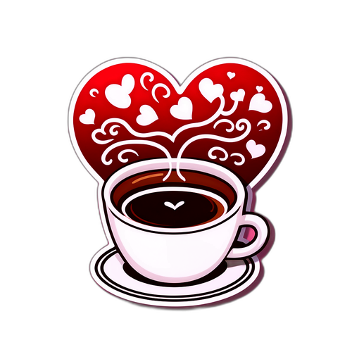 Stylig kaffekopp med hjärtan