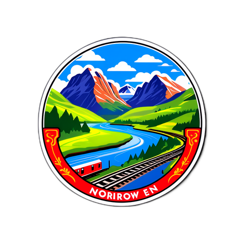 Elegant klistremerke av Fornebubanen