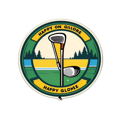 En nostalgisk illustration av en klassisk golfklubb