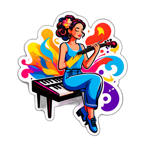 מדבקה של קרן פלס בעיצוב יצירתי