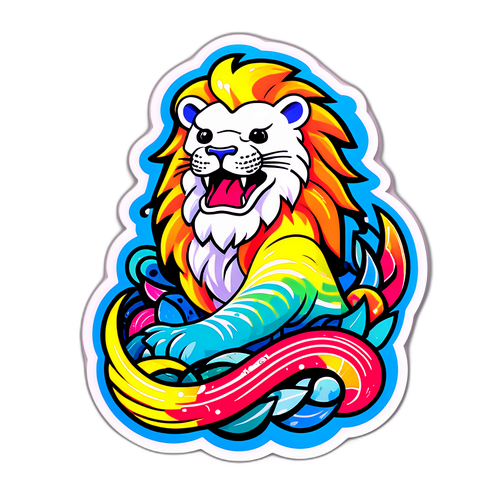 Merlion med moderne grafiske elementer