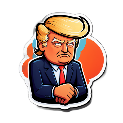 Sticker Humor Kartun Trump