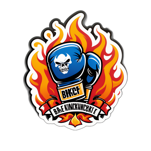 Edgy BKFC Sticker Featuring Boxing Glove and Flames