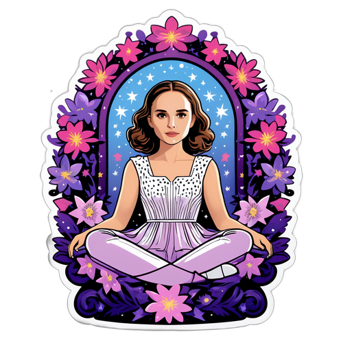 Natalie Portman sur un trône de fleurs