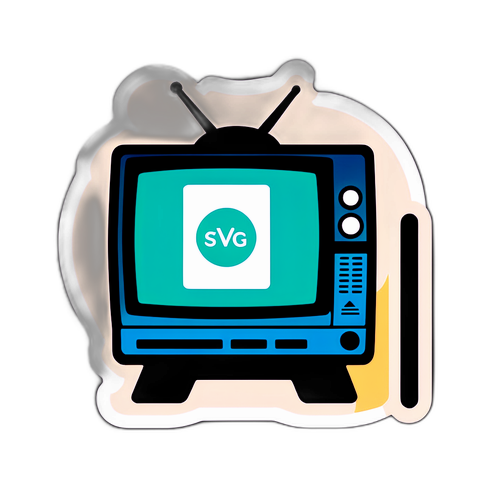 Styliserad telgenytt-skylt med TV och mediesymboler