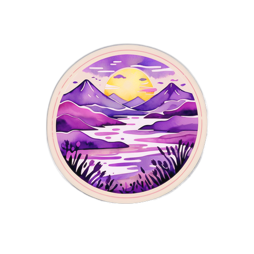 Peisaje de lavandă în stil acuarelă