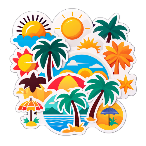 Masayang Sticker ng Tropikal na Panahon sa Maynila