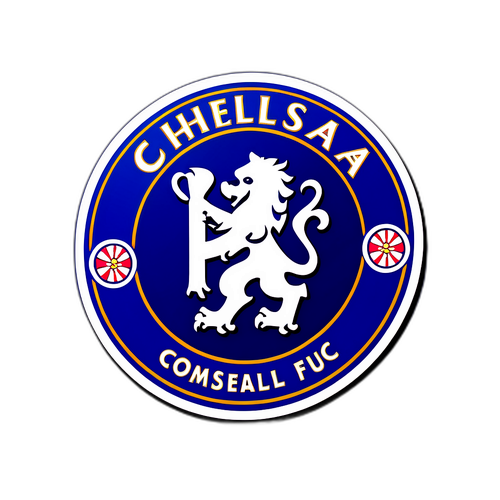 Sticker van het Chelsea FC-logo met een iconische blauwe achtergrond
