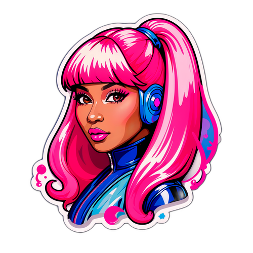 Renkli ve Göz Alıcı Nicki Minaj Stili Sticker