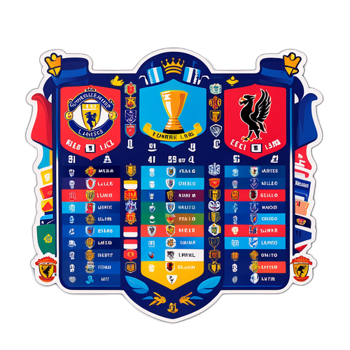 Jedwali la Premier League lililopangwa na picha za makundi ya timu
