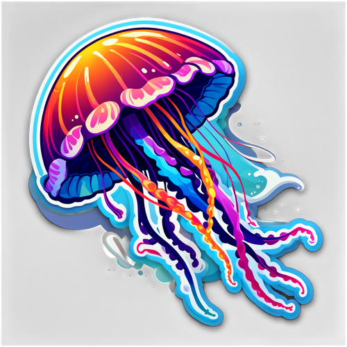 Vibrant Ocean Jellyfish Sticker