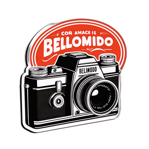 Retro Belmondo Samolepka s Filmovou Kamerou