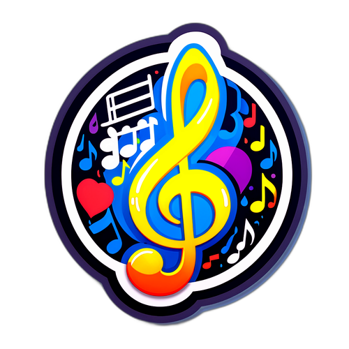 Sticker met muzikale noot