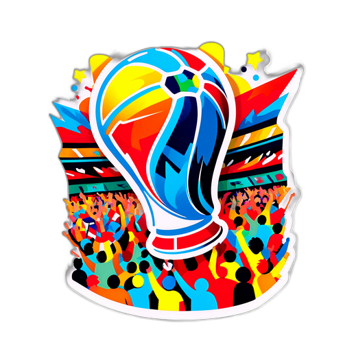 Sticker của cảnh trong sân vận động trong trận đấu FIFA Club World Cup với đám đông phấn khích