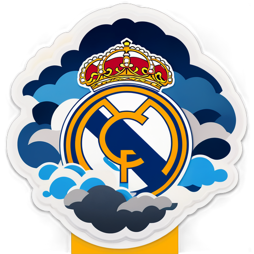 Real Madrid Logo med Stormfuld Baggrund