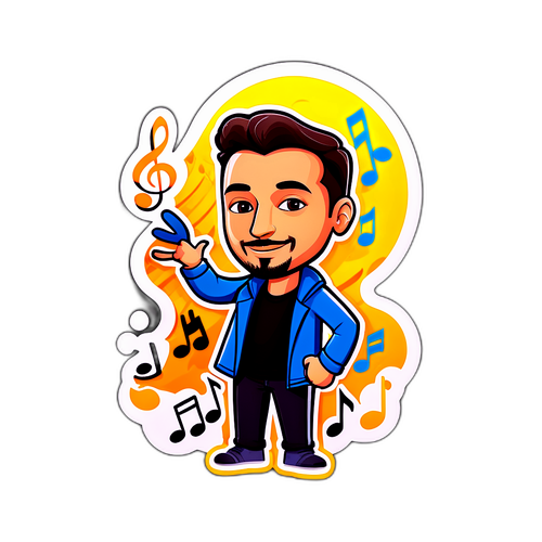 Sticker de Razvan Banica cu note muzicale