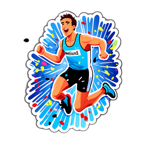 Loic Meillard im Ziel mit Konfetti