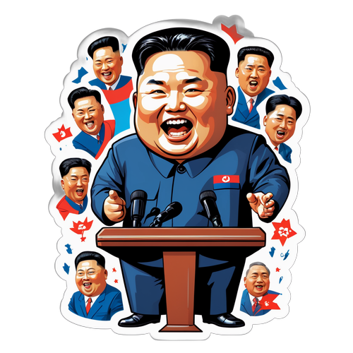 Sticker Kartun Kim Jong Un
