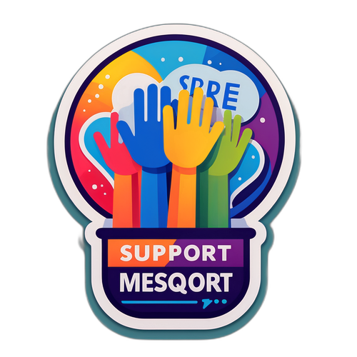 Destek Mesajları ve Yardım Talepleri Temalı Poster