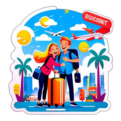 轻松愉快的航班折扣宣传海报