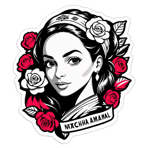 L'Inspiration à Chaque Regard : Découvrez le Sticker Éblouissant de Natacha Amal Entourée de Roses!