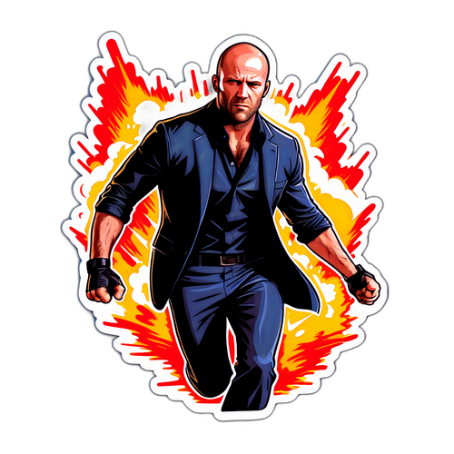 Autocolant plin de acțiune cu Jason Statham