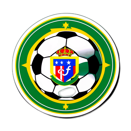 Sticker de balón de fútbol con logotipos de Atlético Rafaela y San Martín Formosa