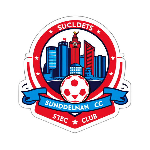 Fargerik klistremerke av Sunderland fotballklubb logo
