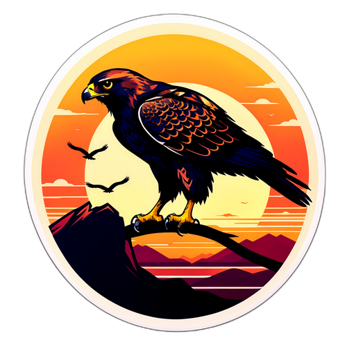 Hawk Silhouette at Sunset