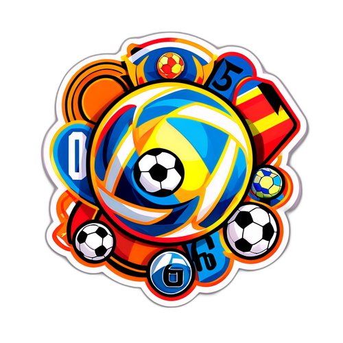 Desain Stiker Abstrak dengan Angka Enam