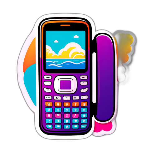 Autocolant cu telefon flip vibrant