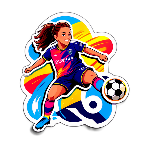 Vibrant fotbollssticker med Alisha Lehmann