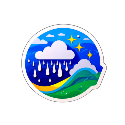 Yağış Artışını Gösteren Grafikli Sticker