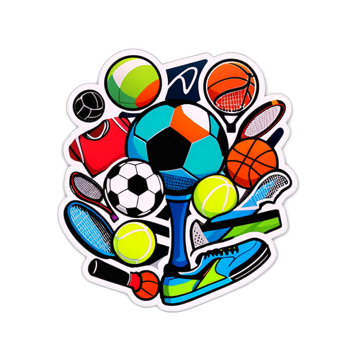 Sticker Kartun Permainan Sukan
