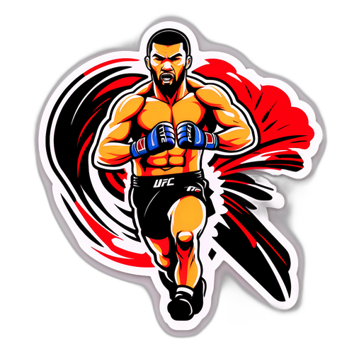 Αυτοκόλλητο με MMA μαχητή σε επίθεση