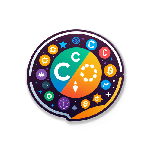 CoinMarketCap Logolu Rengarenk Kripto Para Sticker'ı