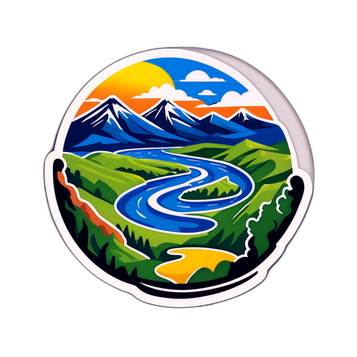 Río Serpenteante con Bolívar y Montañas