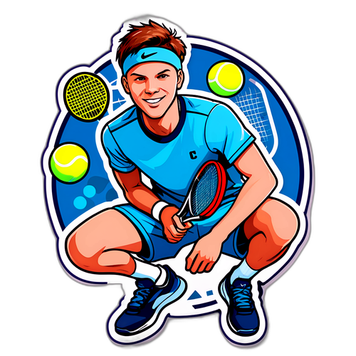 Stiker Jannik Sinner dalam Pose Juara