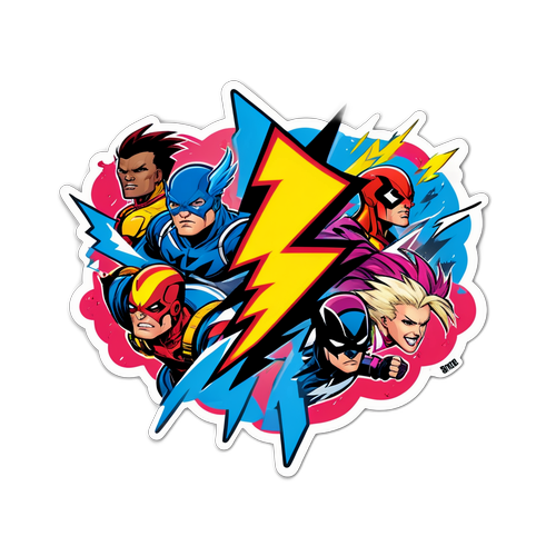 Masaya at Makulay na Sticker ng Thunderbolts Team Logo