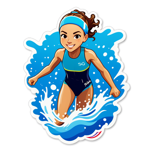 Unleashing the Waves: Celebrate Summer McIntosh's Olympic Journey with This Eye-Catching Sticker!