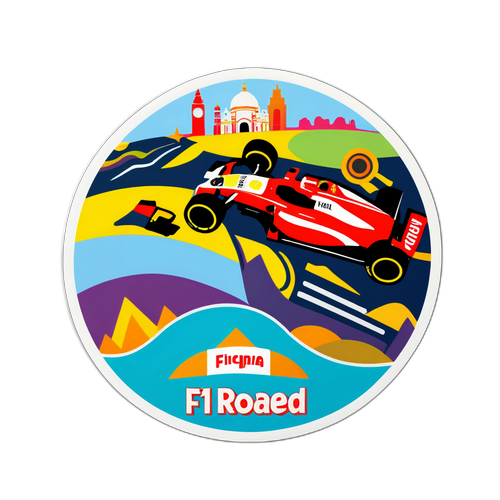 F1-Thema Sticker met Wereldberoemde Race Locaties