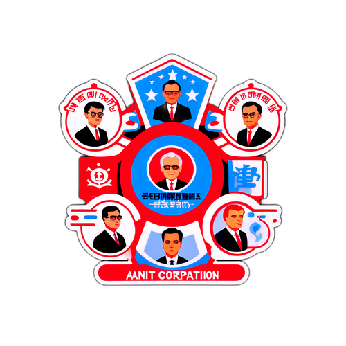 反腐败主题插画