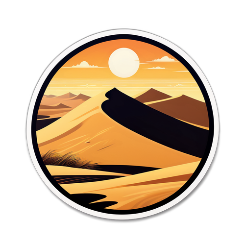 Sticker mit mystischem Sanddünenmotiv